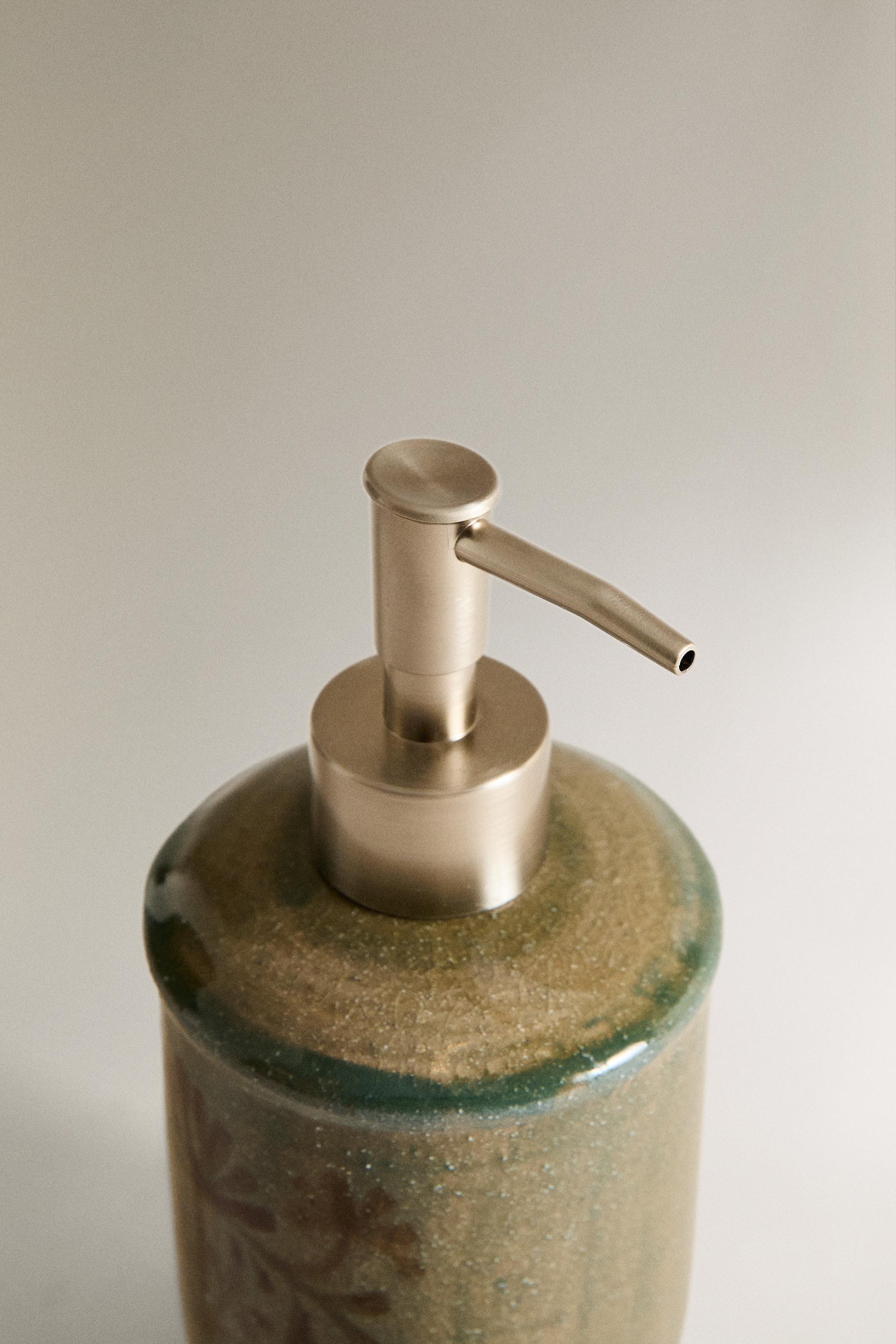 CERAMIC FLORAL SOAP DISPENSER
